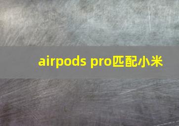 airpods pro匹配小米